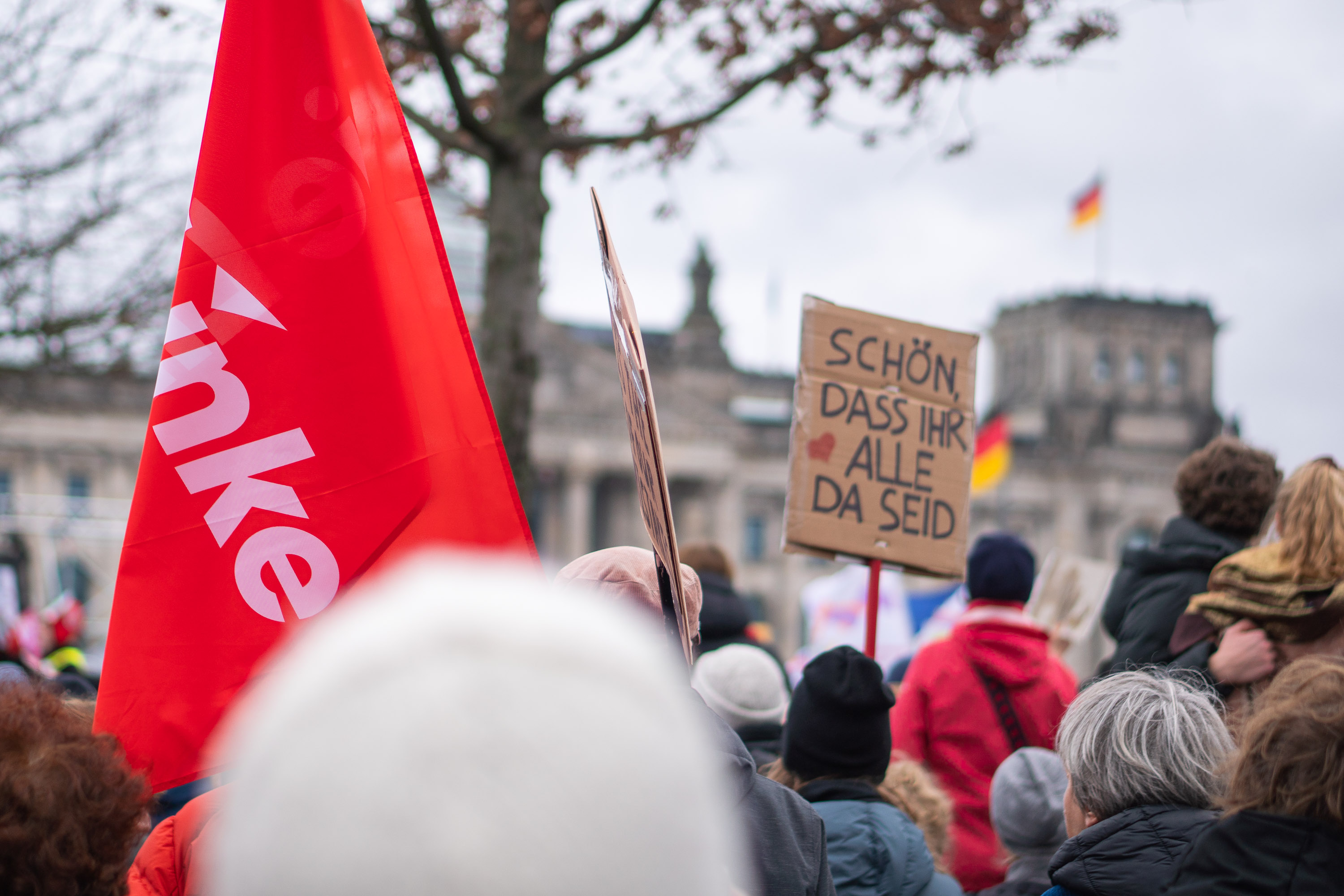 Demonstration vor dem Bundestag