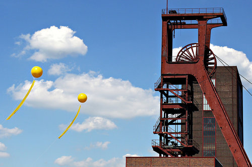 Essen: Luftballons markierten im Kulturjahr 2010 stillgelegte Kohlezechen