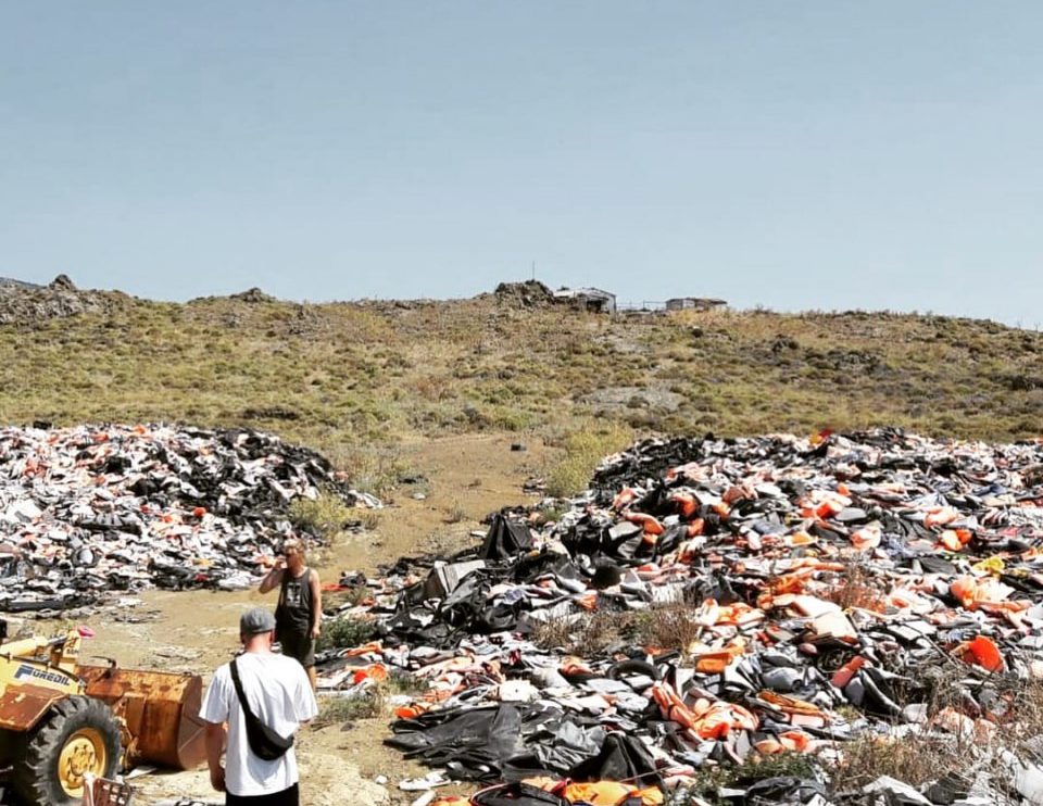 Müllhalde für Rettungswesten auf Lesbos, existiert seit 2015